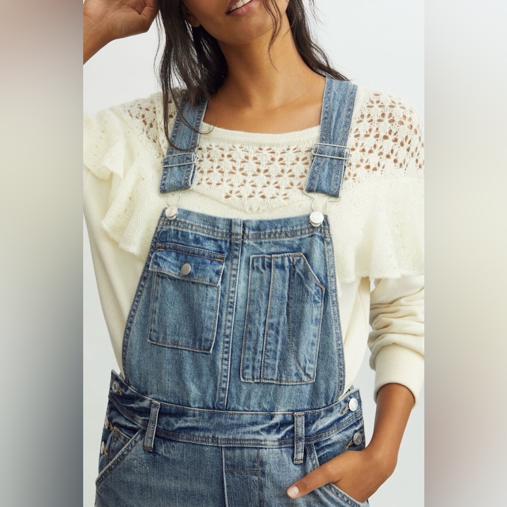 Anthropologie Denim Overalls Pilcro Jean Overalls The Lex Distressed Size 29 NWT - Picture 2 of 16